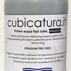 1 LT. Primer ATOSSICO acqua - colore - FAST CUBIC -  ARGENTO